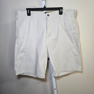 Nautica Mens Deck Shorts Size‎ 38 Beige Casual Chino Flat Front